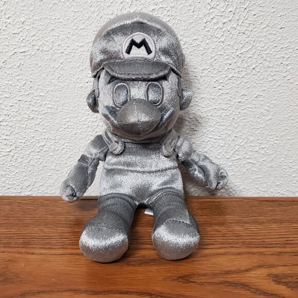 Plush Nintendo Silver Super Mario Stuffed Figure 2020 - 10" Tall - Picture 1 of 5